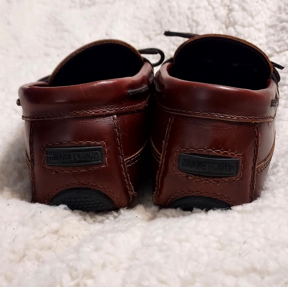 Minnetonka Mens Essential Driver Driving Loafers Dark Brown Leather 8 Preppy main image 5